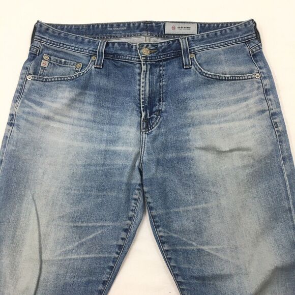AG ADRIANO GOLDSCHMIED Graduate Jeans Women 33x26 Fray Ankle Light Wash Blue - Picture 3 of 16
